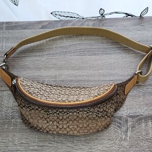 Coach Brown and Tan Fanny Bag